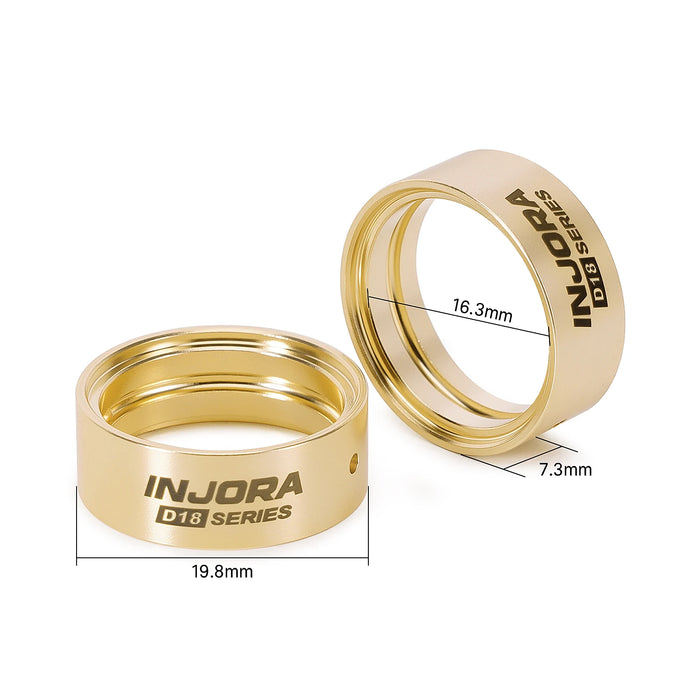 INJORA 4PCS 0.7" 19.8x7.3mm D18 Inner Clamp Wheel Rings