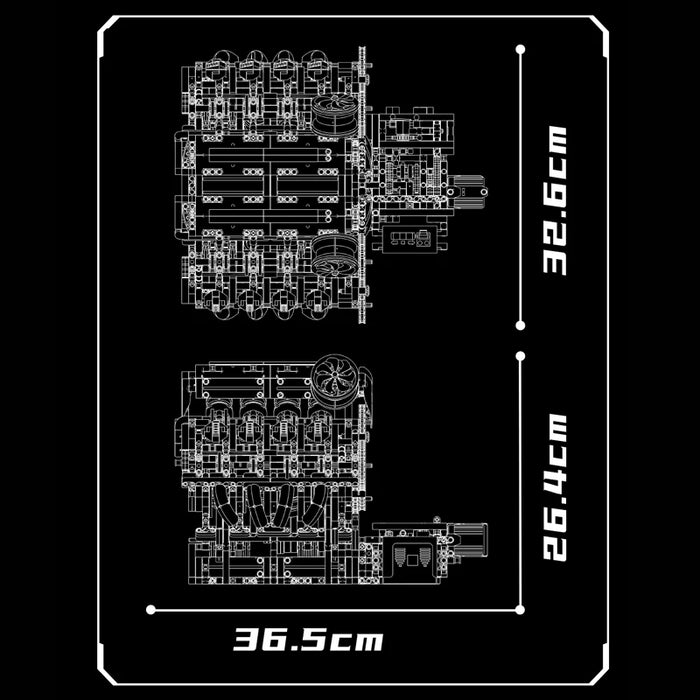 Mould King 10219 F488 Supercar V8 Engine Building Blocks (2718 Pieces)