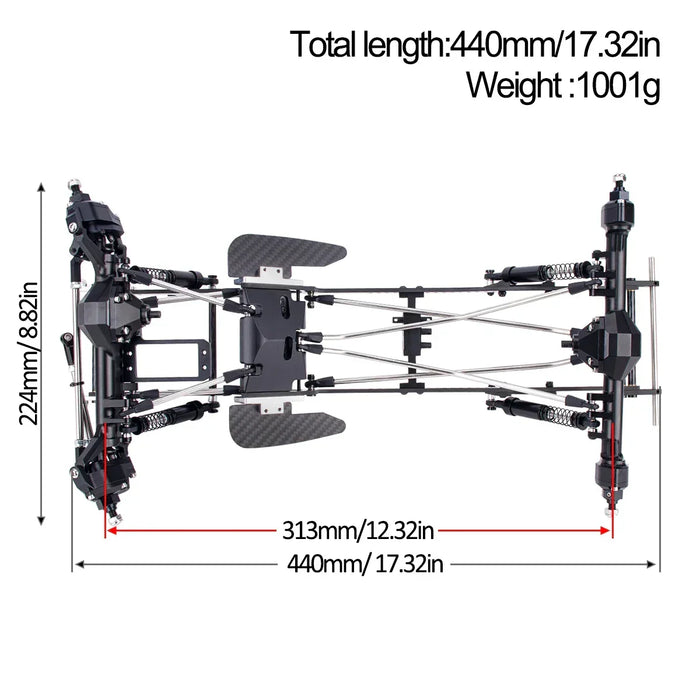 LCG Chassis Kit for Axial SCX10 & Capra 1/10