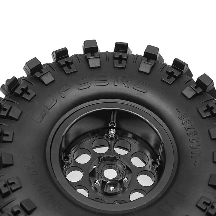 4PCS 2.2" 136x55mm 1/10 Crawler Beadlock Wheels Set (Metal, Rubber)