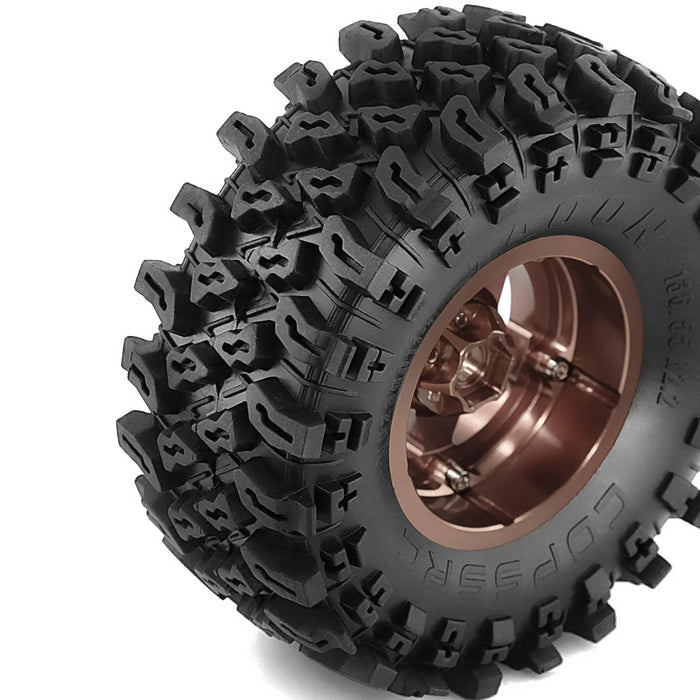 4PCS 2.2" 136x58mm 1/10 Crawler Beadlock Wheels Set (Metaal, Rubber)