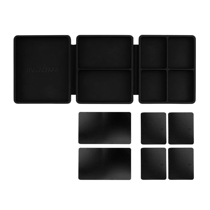 Plateau portable pliable en silicone 108x88mm à trois compartiments