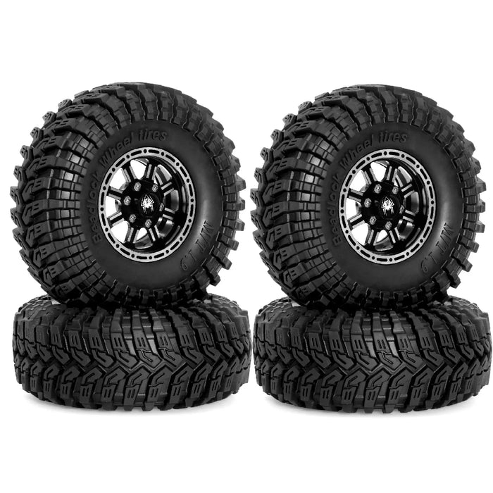 4PCS 1.9" 115x45mm 1/10 Crawler Beadlock Wheels Set (Metal, Rubber)