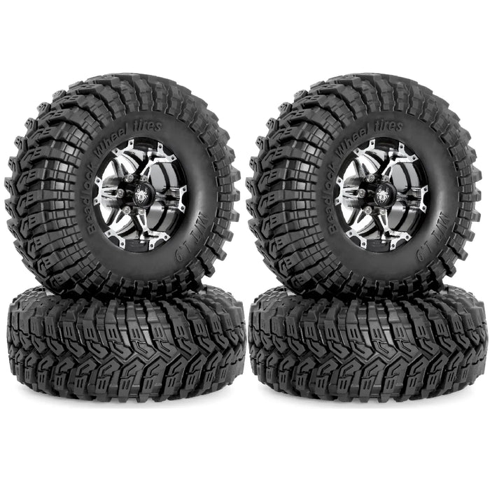 4PCS 1.9" 115x45mm 1/10 Crawler Beadlock Wheels Set (Metal, Rubber)