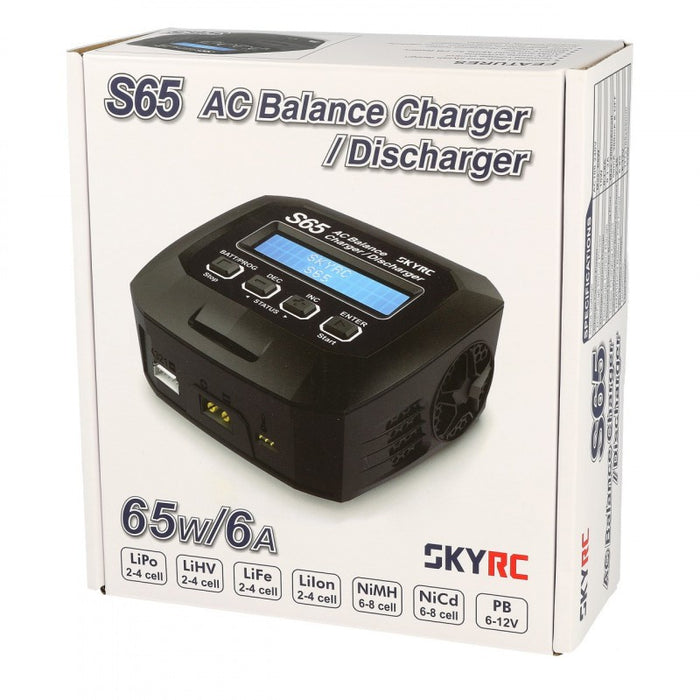 SkyRC S65 single AC charger (lipo 2-4S up to 6A- 65w)