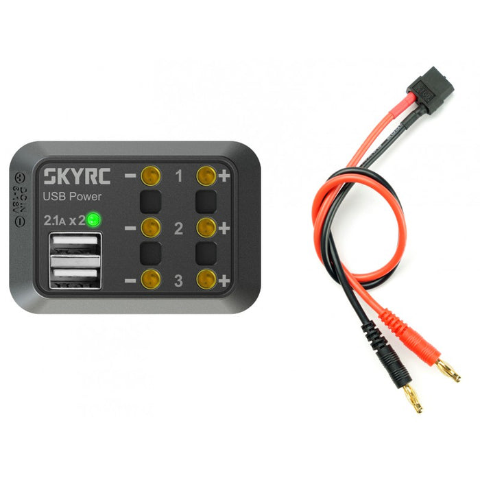 SkyRC Power Distributor w/ Banana Connector (Max 10A + USB 5V 2,1A)