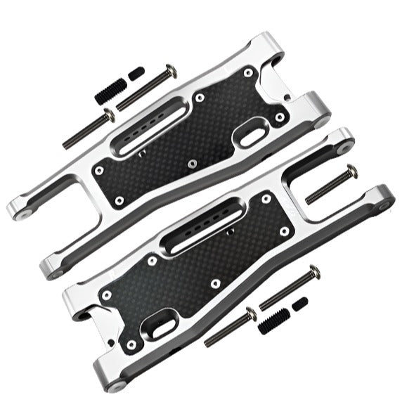 2PCS GPM Front Lower Suspension Arm w/ Covers for Traxxas SLEDGE 4WD 1/8 (Aluminium) 9530/9531/9633
