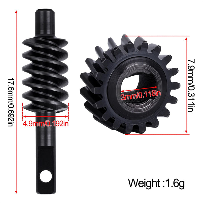 Axle Gear Worm Gears 12T-18T for Axial SCX30 1/30 (Staal)