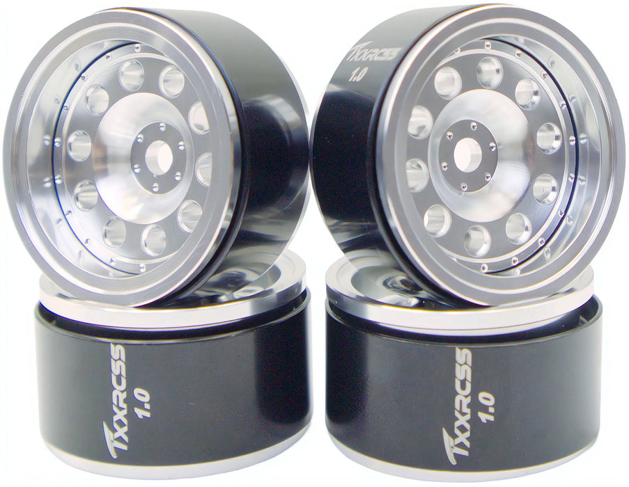 TxxRcss 4PCS 1.0" 27.5x16mm Beadlock Wheels Rims 1/24 (Alu)