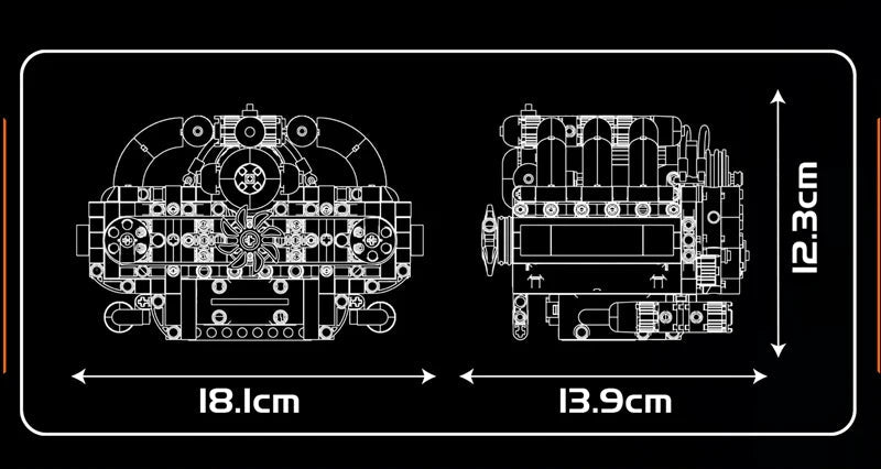 Mould King 10193 Boxer-Motor Bausteine (609 Stück)