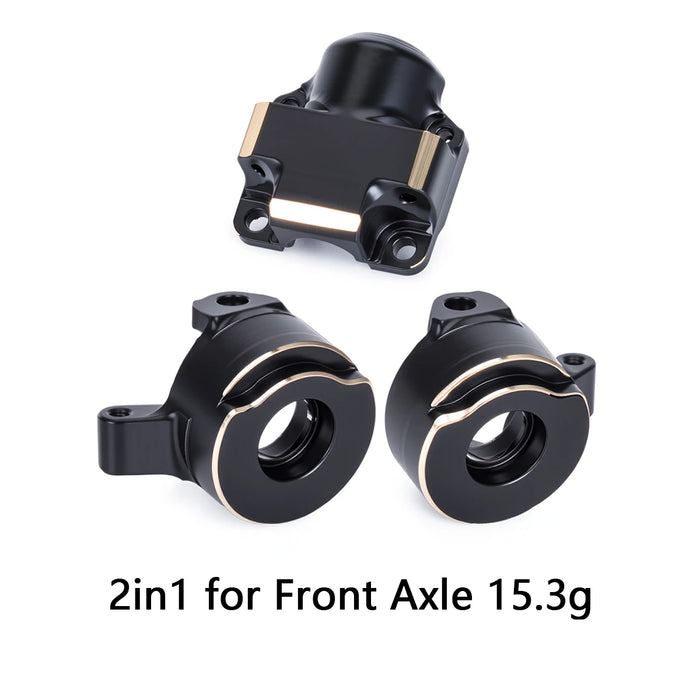 Steering Knuckles, Diff Covers & Rear Hub Weights for Axial SCX30 1/30 (Messing)