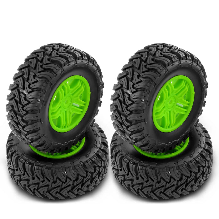 4 Stück 118x43mm 1/10 Short Course Räder Set (Kunststoff, Gummi)