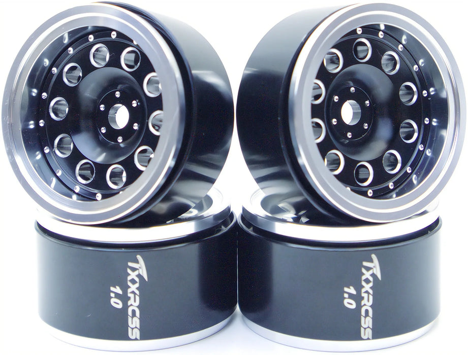 TxxRcss 4PCS 1.0" 27.5x16mm Beadlock Wheels Rims 1/24 (Alu)