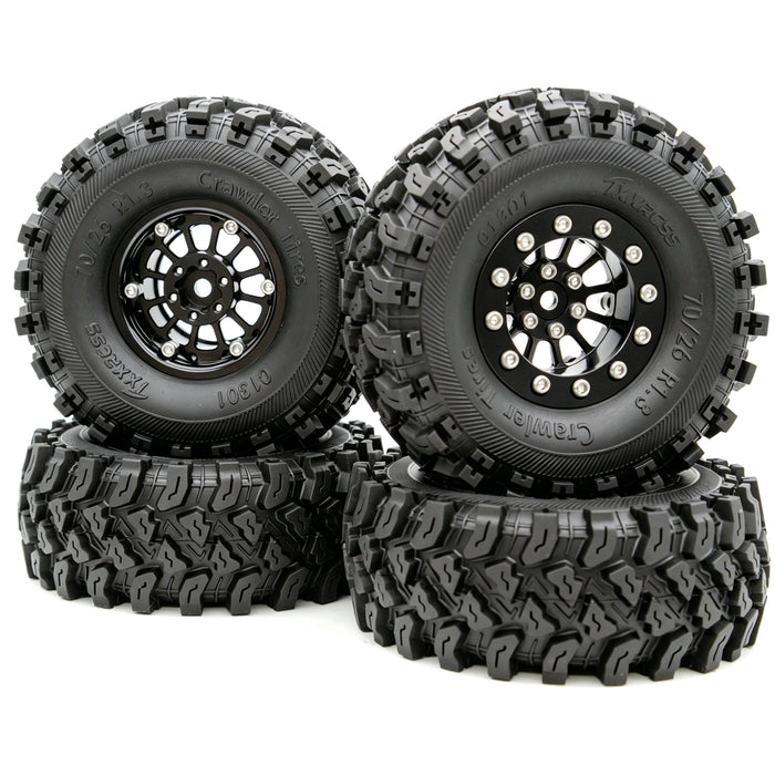 TxxRcss 4PCS 1.3" 70x26mm Beadlock Wheel Set 1/18/24 (Alu)