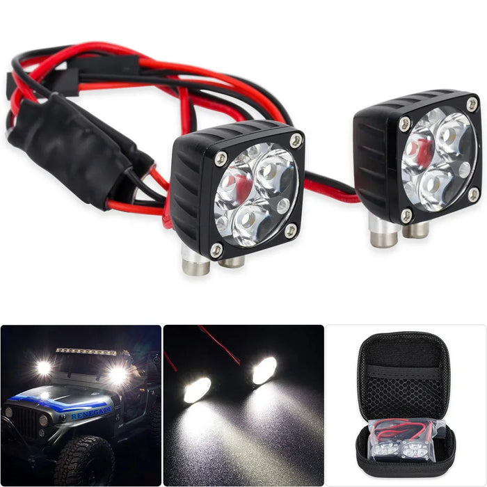 5-8.4V Super Bright LED Light 21x21mm Square A-Pillar Lamp 1/10 1/8 1/6