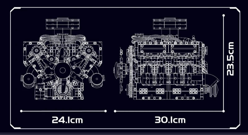 Mould King 10182 Moteur V8 Motorisé Blocs de Construction de Char (2250 Stukken)