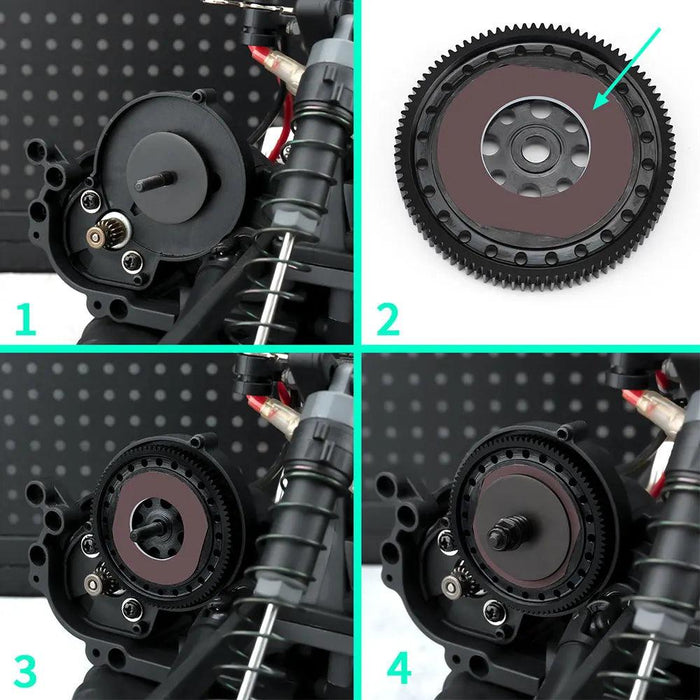 48P 93T Getriebe Stirnrad Hauptzahnrad für ECX Axe 2WD 1/10 (Metaal)