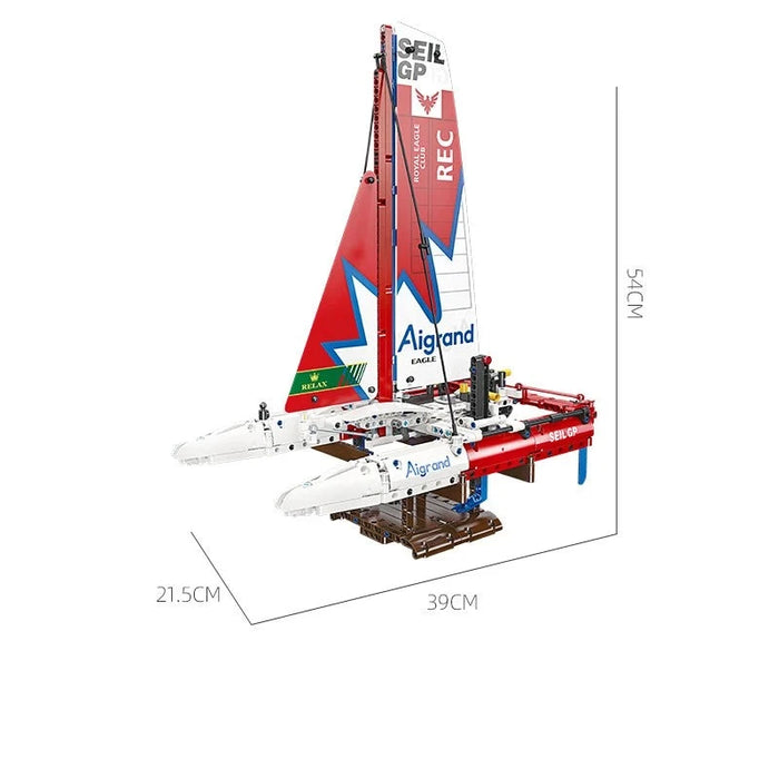 Blocs de construction de modèle de voilier catamaran hydroptère F50 58124 (733 pièces)