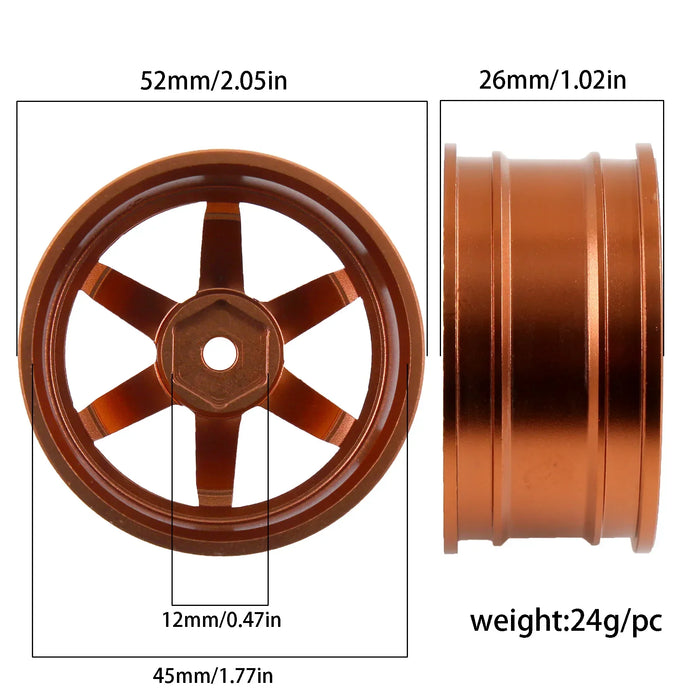 4PCS 65x27mm 1/10 Touring Drift Wheels (Plastic)