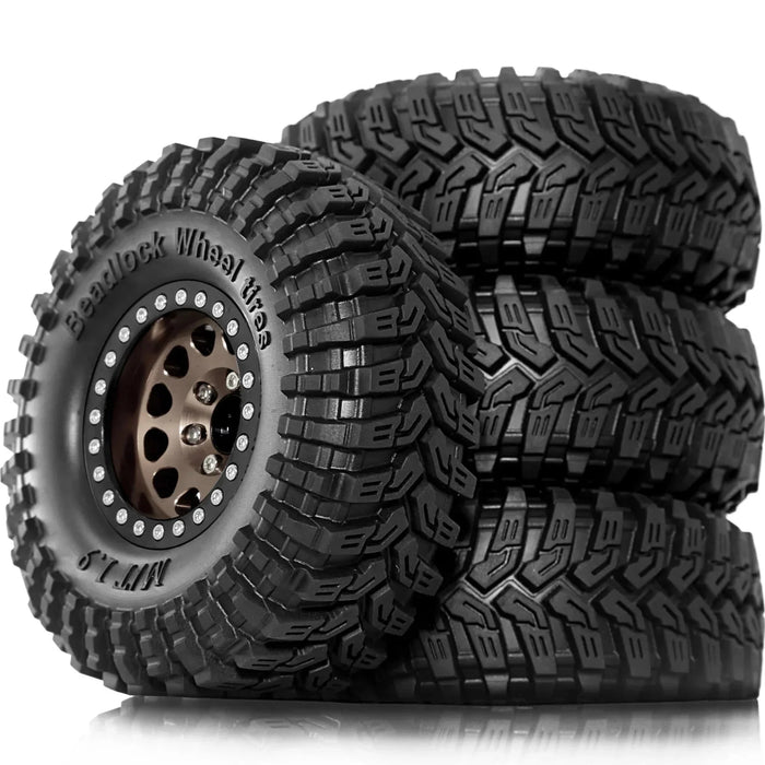 4PCS 1.9" 115x45mm 1/10 Crawler Beadlock Wheels Set (Metal, Rubber)