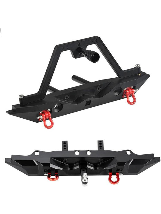 Rear Bumper with LED, Tow Hook, Tire Holder for Traxxas TRX-4 1/10 (Aluminium)