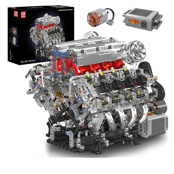 Mould King 10219 F488 Supercar V8 Engine Building Blocks (2718 Pieces)