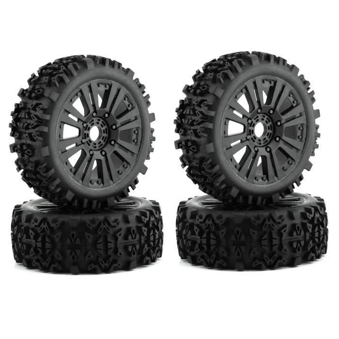 4PCS 120x48mm 1/8 Buggy Wheels Set (Plastic, Rubber)