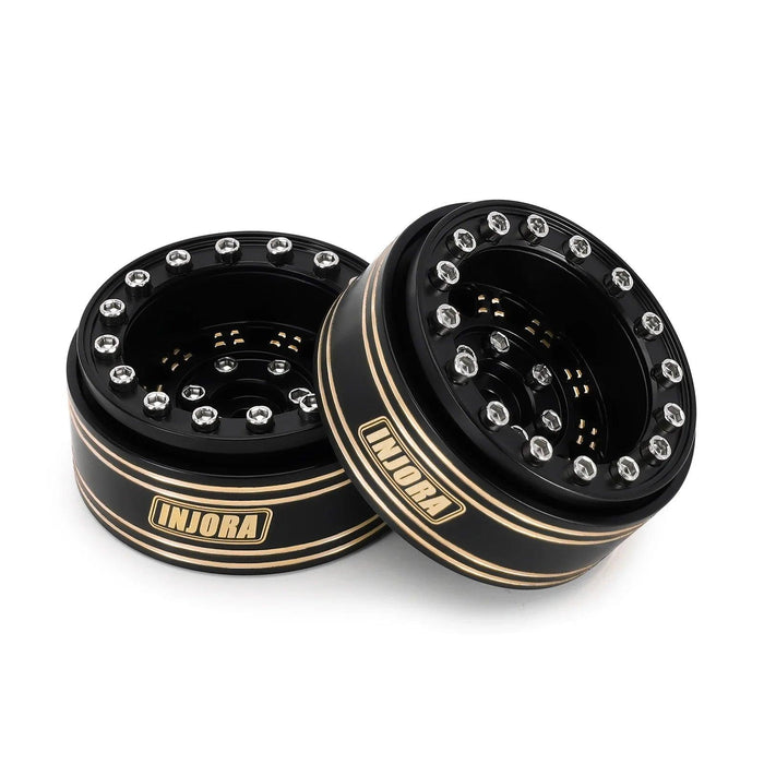 INJORA 1.3" 33.5x16.5mm 1/24 1/18 Crawler Beadlock Wheels (Brass)