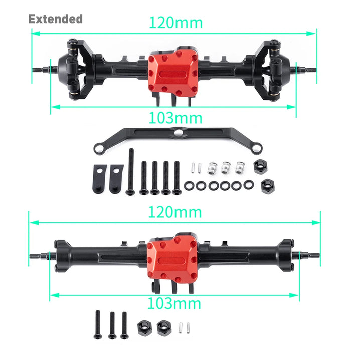 Extended / Stock Front Rear Complete Axle for Traxxas TRX-4M 1/18 (Alu)