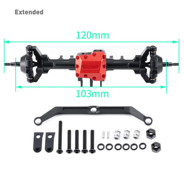 Extended / Stock Front Rear Complete Axle for Traxxas TRX-4M 1/18 (Alu)