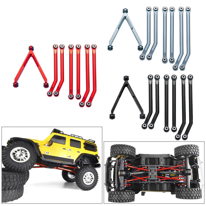Shortened Link Rod Kit for Axial SCX24 C10 Wrangler Bronco 1/24 (Alu)