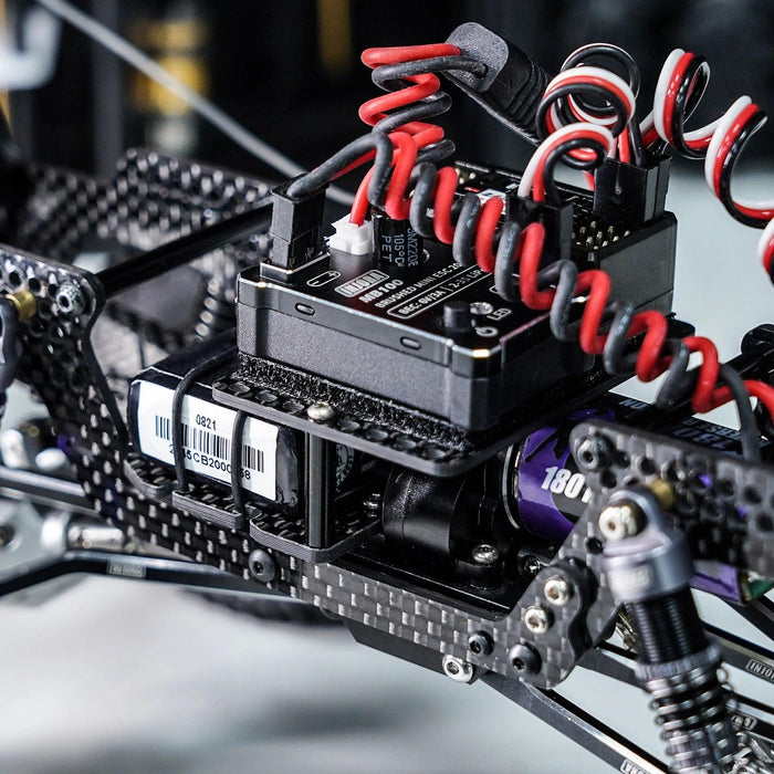 Plateau de batterie ESC récepteur INJORA pour Traxxas TRX4M 1/18 (Koolstofvezel)