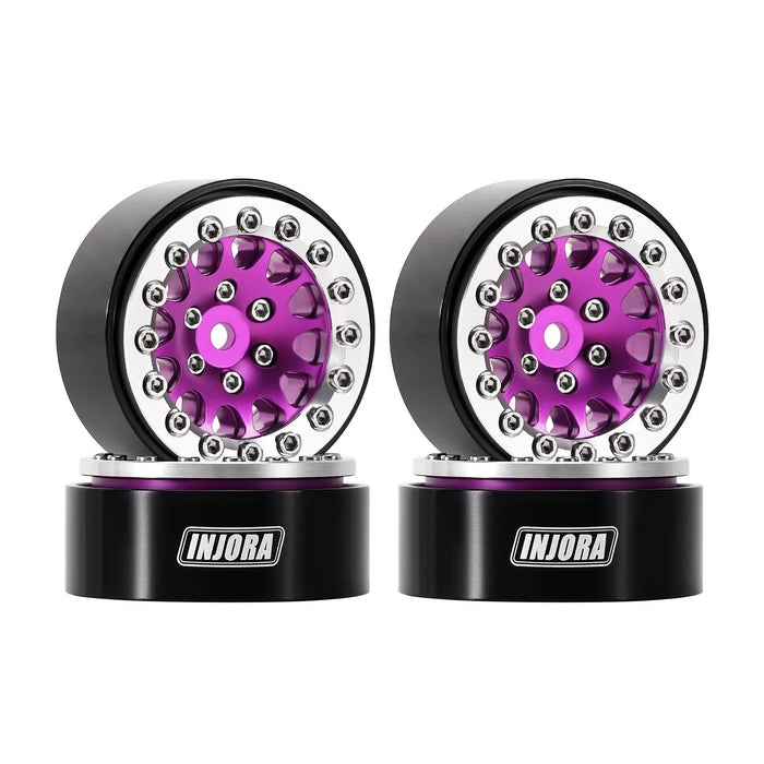 4PCS INJORA 1.3" 33.5x16.5mm 1/24 1/18 Crawler Beadlock Wheels (Aluminium)