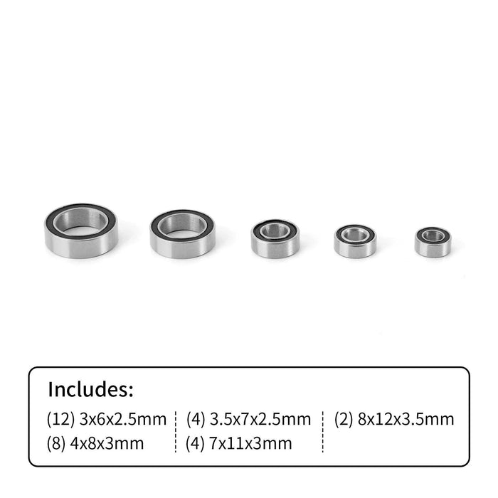 INJORA 30PCS Sealed Bearing Kit for Redcat Ascent-18 1/18 (RVS)