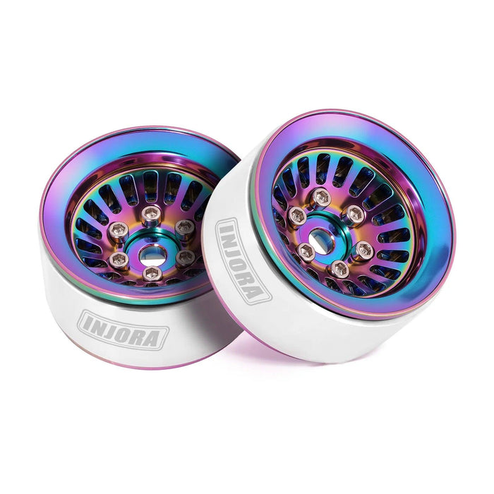 4PCS INJORA 1.0" 27.6x15mm 1/18 1/24 Crawler Beadlock Wheels (Aluminium)