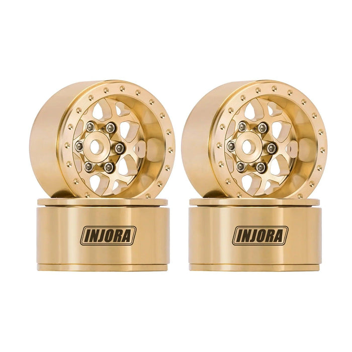 INJORA 1.0" 28x15.4mm 1/24 1/18 Crawler Beadlock Wheels (Brass)