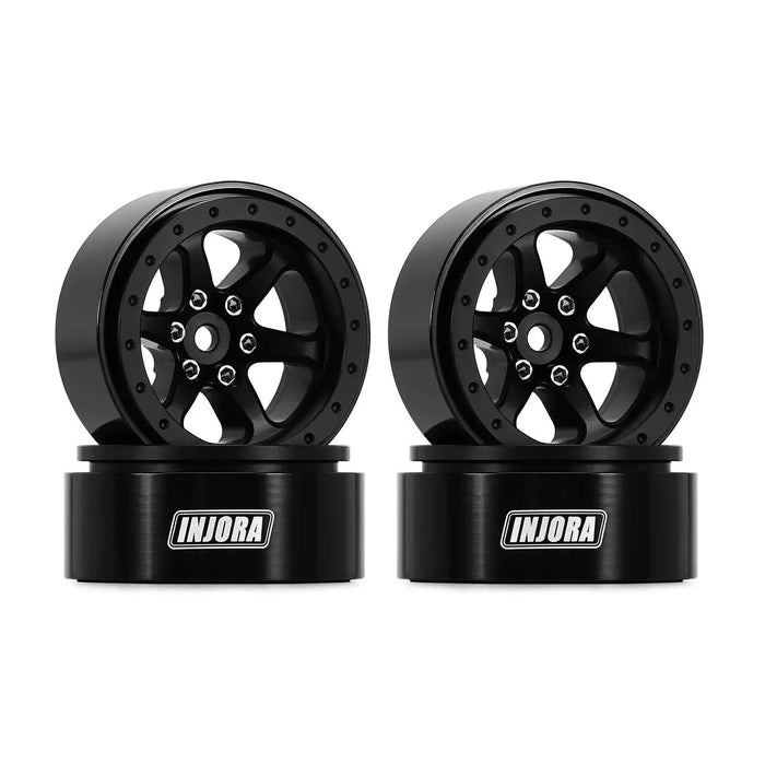 INJORA -4.05mm Negative Offset 1.3" 33.5x16.5mm 1/24 1/18 Crawler Beadlock Wheels (Aluminium)