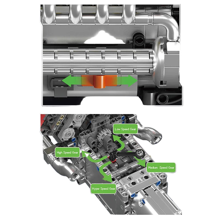 Mould King 10203 Voiture de sport M8 Moteur V8 Blocs de construction (1169 pièces)