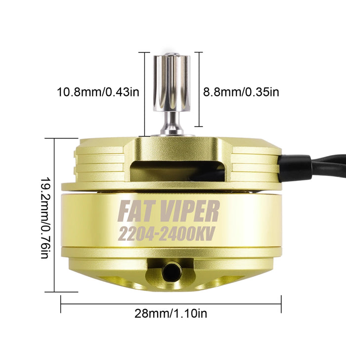 INJORA Fat Viper Gold Edition 2204 Brushless Outrunner Motor