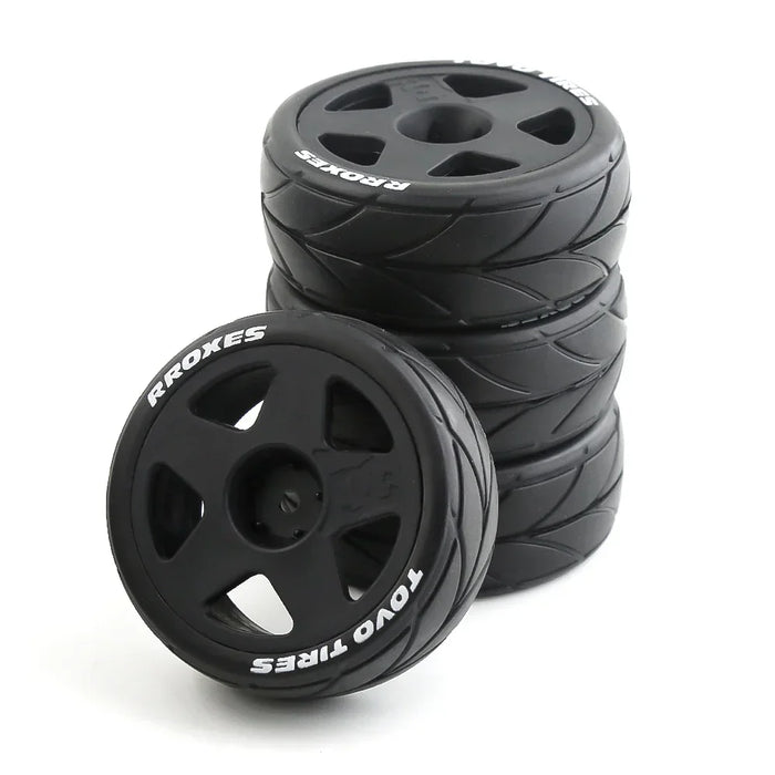 4PCS 65x26mm 1/10 Touring Drift Wheels Set (Plastic, Rubber)