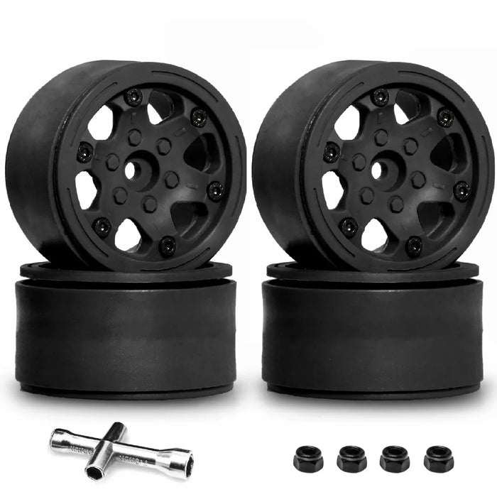 4PCS 1.9" 56x28mm 1/10 Crawler Beadlock Wheels (Plastic)
