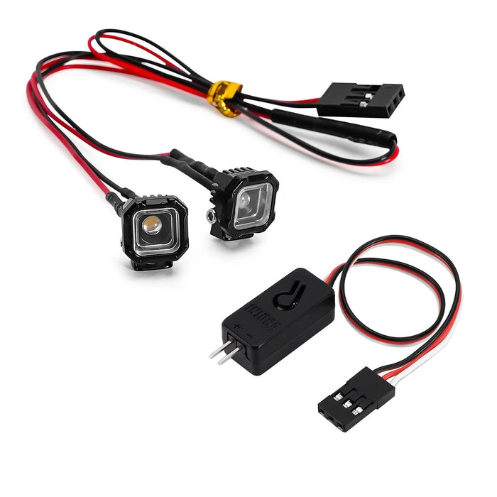 INJORA Lumières LED Carrées 1/18 1/24 (Blanc, Jaune)