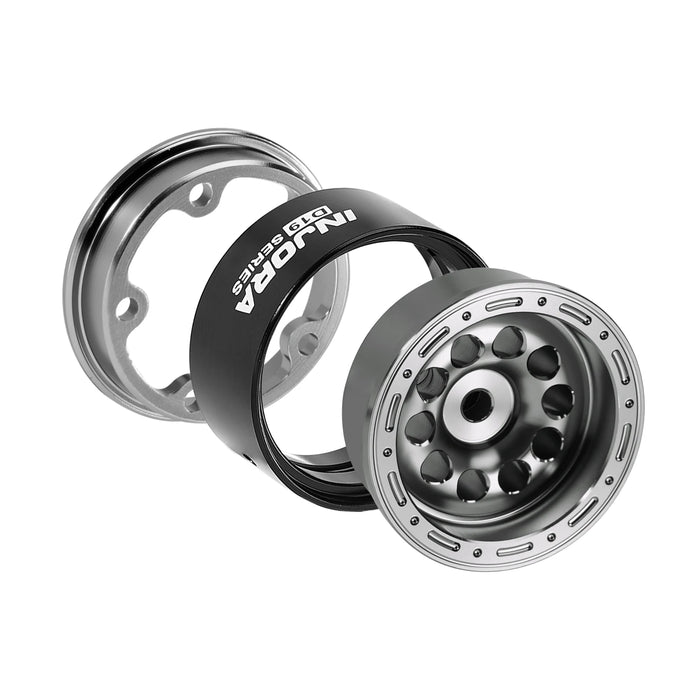 INJORA 4PCS 0.7" 19x10.7mm D19 Beadlock Crawler Wheels 1/30 (Alu)