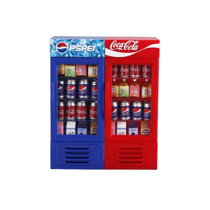 Mini Simulation Cola Refrigerator Model Decoration 1/10