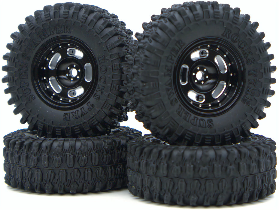 TxxRcss 4PCS 1.0" 52x19mm Beadlock Wheel Set 1/18/24