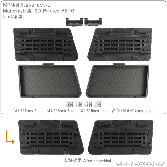 Coffre à outils de fenêtre latérale RCDream pour Yikong YK4107 Patrol 1/10