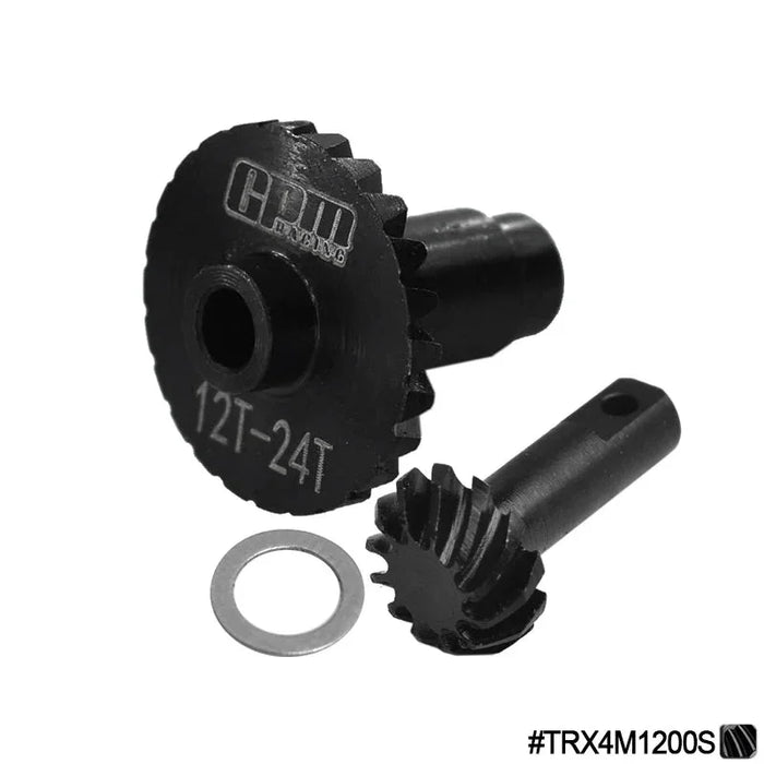 GPM Front/Rear Bevel Gear Set 12T/24T for Traxxas TRX-4M 1/18 (Staal)