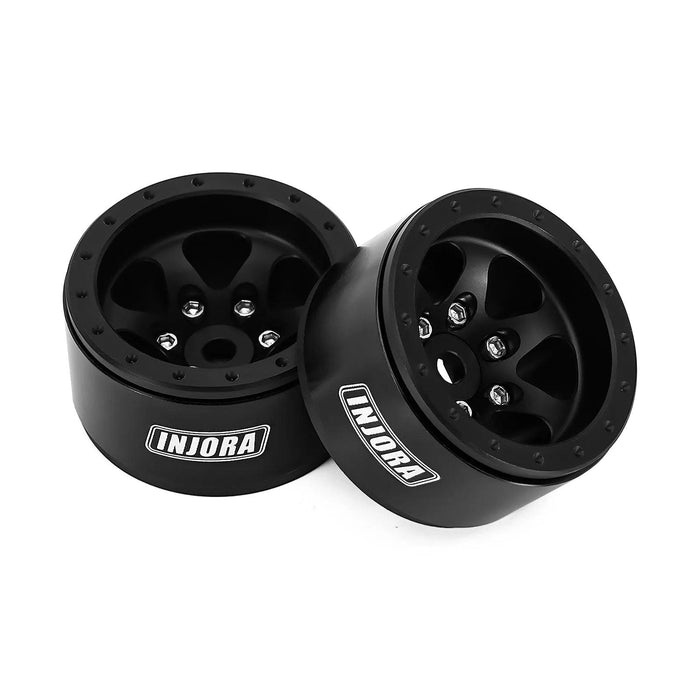 INJORA -4.7mm Negative Offset 1.0" 28x15.4mm 1/24 1/18 Crawler Beadlock Wheels (Aluminium)