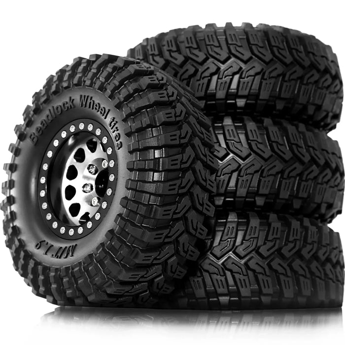 4PCS 1.9" 115x45mm 1/10 Crawler Beadlock Wheels Set (Metal, Rubber)