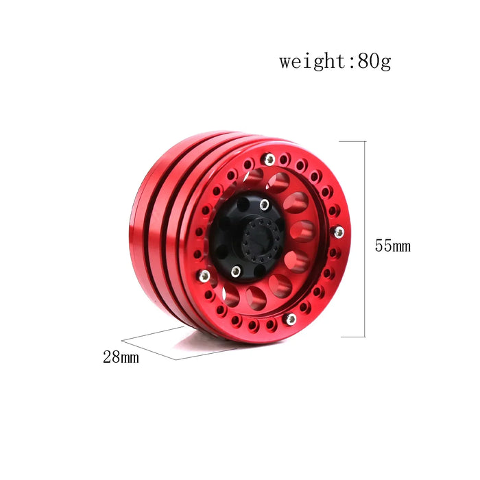 4PCS 1.9" 55x28mm 1/10 Crawler Beadlock Wheels (Metal)